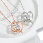 SparkleHeart Duet™ - ''Zirkoon Dubbele Liefde Ketting''