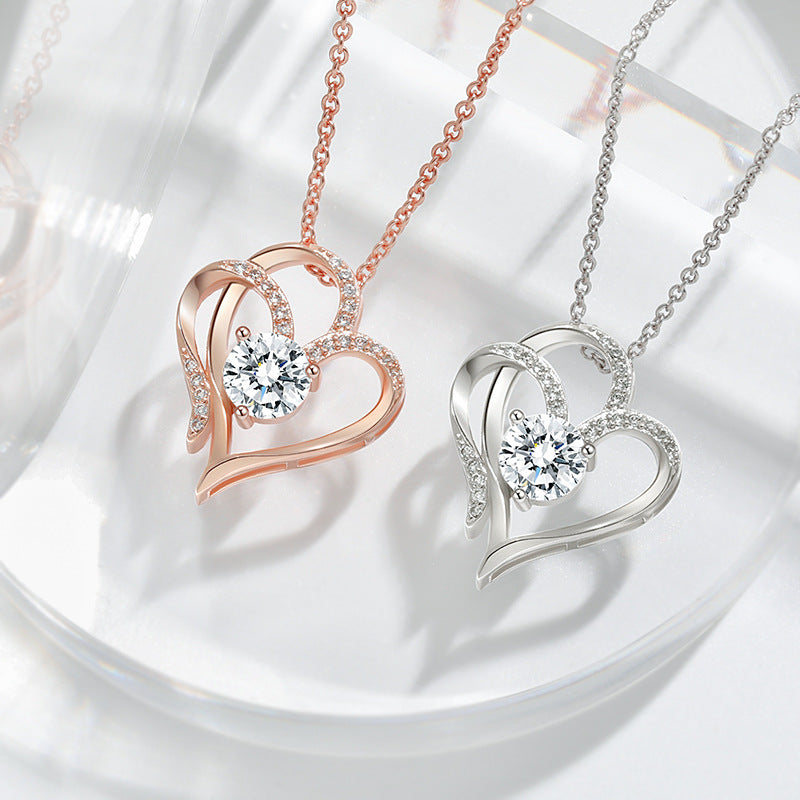 SparkleHeart Duet™ - ''Zirkoon Dubbele Liefde Ketting''