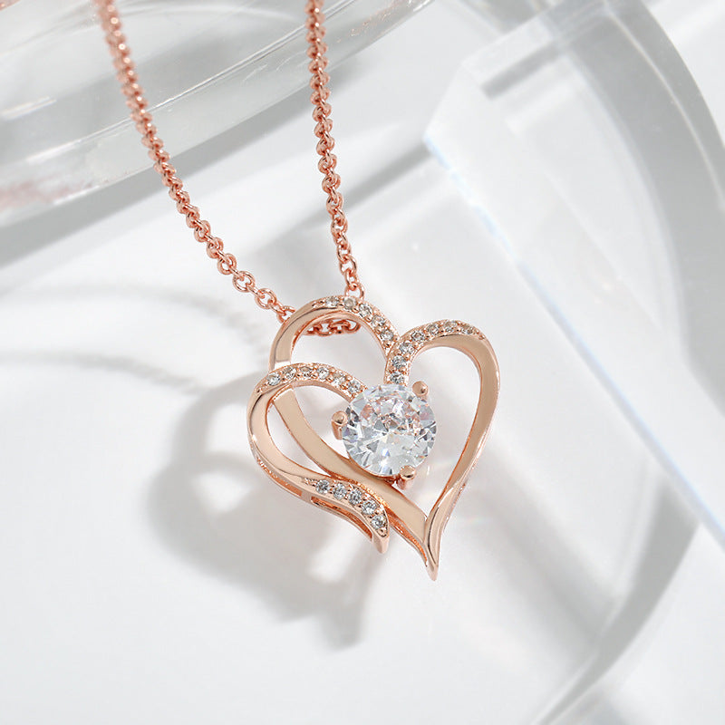 SparkleHeart Duet™ - ''Zirkoon Dubbele Liefde Ketting''