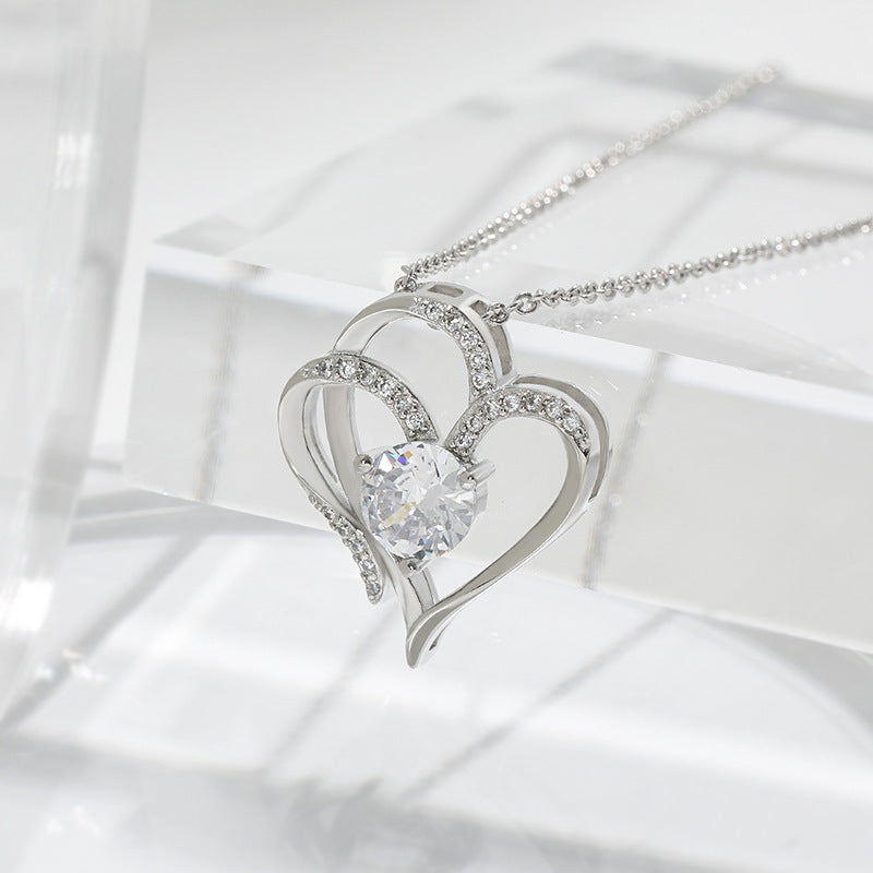 SparkleHeart Duet™ - ''Zirkoon Dubbele Liefde Ketting''